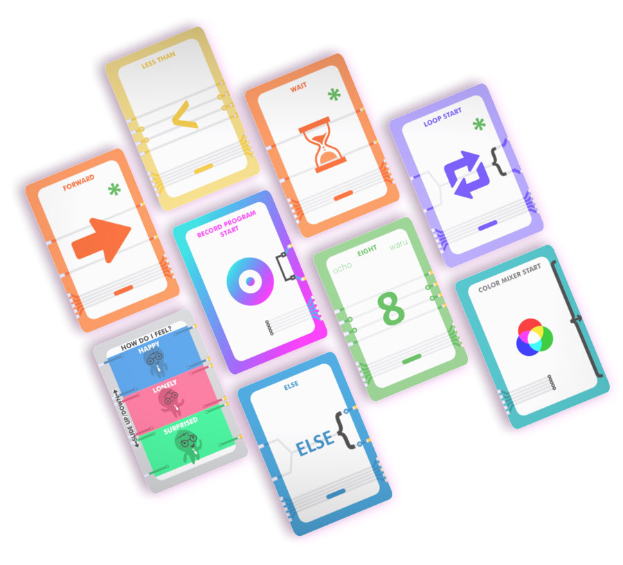 Screen-free coding cards